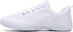Youth Cheer Shoes Girls White Cheerleading Shoes Dance Athletic Training Breathable Fabric Dancing Lightweight Competition Comfortable Sport Kids Girls Cheer Sneakers